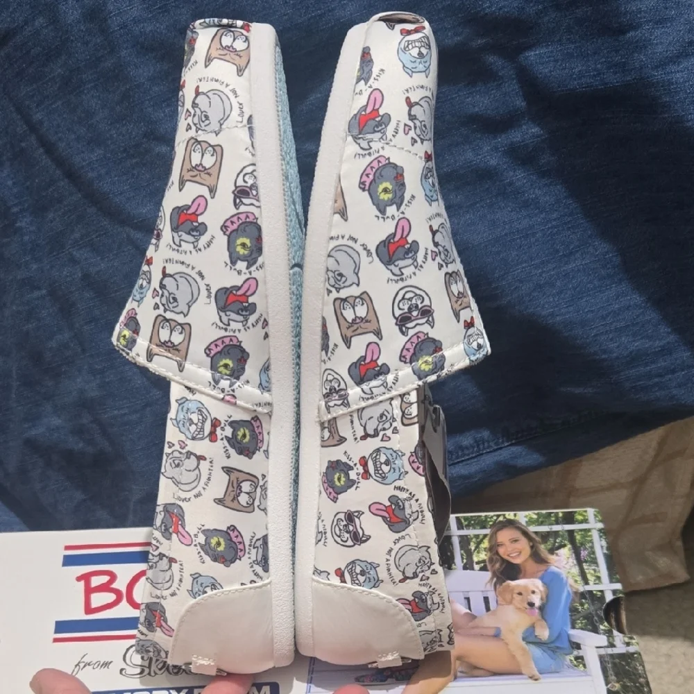 BOBS from Skechers White and Orange Slip-Ons - Picture 7 of 16